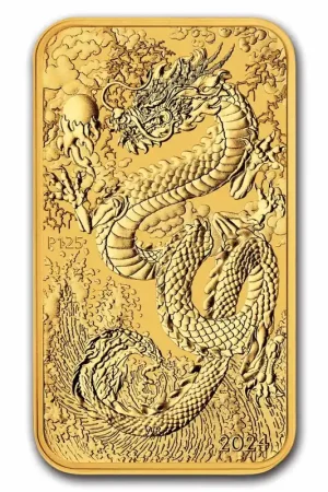 Dragon 1 troy ounce Rectangular gouden munt 2024 - Goudverzekerd Zwrot pieniędzy