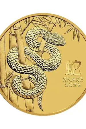 Lunar Series III Snake 1 troy ounce gouden munt 2025 - Goudverzekerd Tani