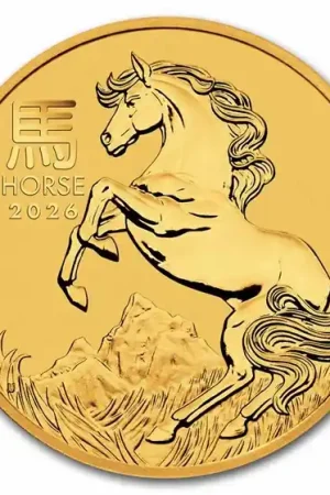 Autentyczny Lunar Series III Horse 1/4 troy ounce gouden munt 2025 - Goudverzekerd