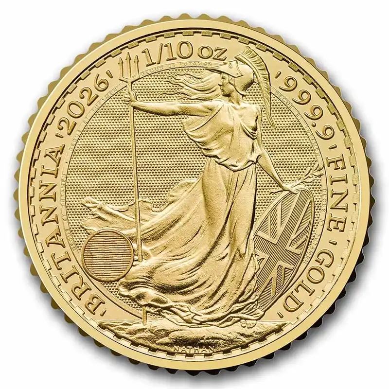 Niska cena Britannia 1/10 troy ounce gouden munt 2026 - Goudverzekerd