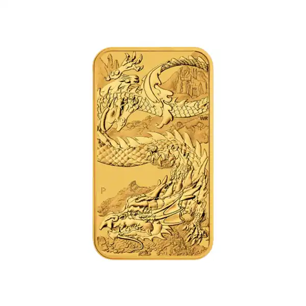 Dragon 1 troy ounce Rectangular gouden munt 2023 - Goudverzekerd Nowość