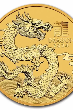 Lunar Series III Dragon 1/4 troy ounce gouden munt 2024 - Goudverzekerd Tylko dziś