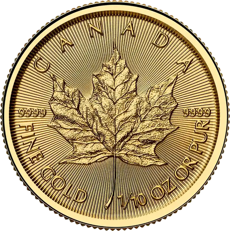 Oferta limitowana Maple Leaf 1/10 troy ounce gouden munt 2025 - Goudverzekerd
