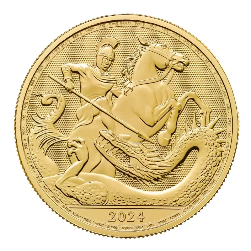 Promocja St. George and the Dragon 1 troy ounce gouden munt 2024 - Goudverzekerd