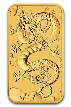Premium Dragon 1 troy ounce Rectangle gouden munt 2019 - Goudverzekerd