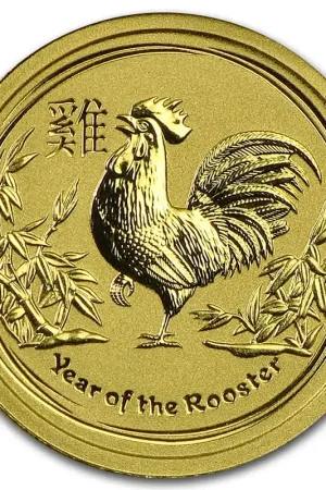 Lunar Haan 1/20 troy ounce gouden munt 2017 - Goudverzekerd Promocja