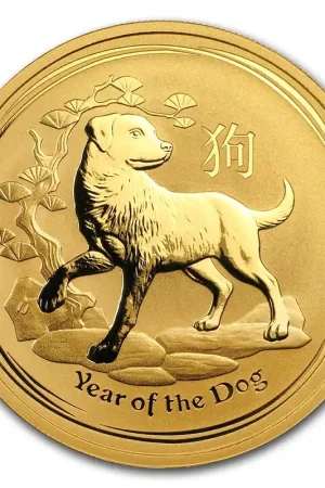 Wysoka jakość Lunar Hond 1 troy ounce gouden munt 2018 - Goudverzekerd