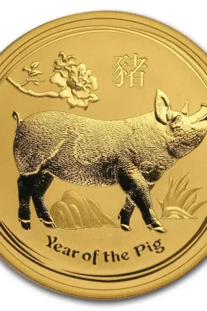 Lunar Pig 1 troy ounce gouden munt 2019 - Goudverzekerd Wyprzedaż