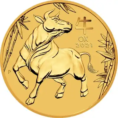 Ekspresowa dostawa Lunar Series III Ox 1 troy ounce gouden munt 2021 - Goudverzekerd