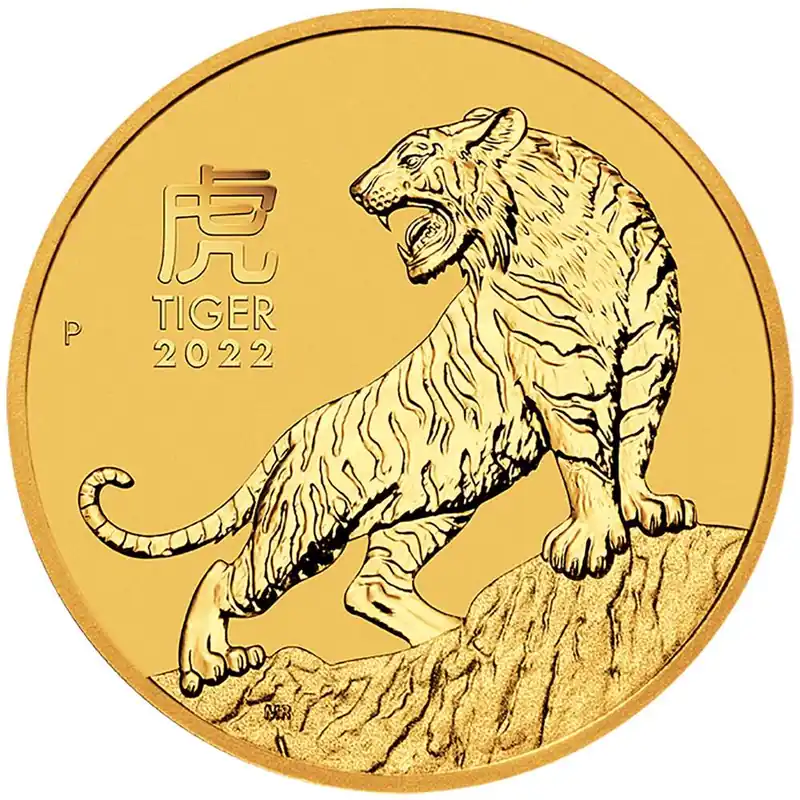 Oferta Lunar Series III Tiger 2 troy ounce gouden munt 2022 - Goudverzekerd