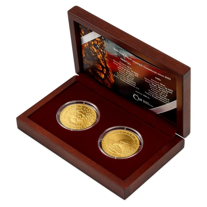 Niue Czech Lion & Eagle 2 x 1 troy ounce gouden munt set 2022 kopen Zamów teraz