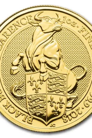 Queens Beast Black Bull 1 troy ounce gouden munt 2018 - Goudverzekerd Autentyczny