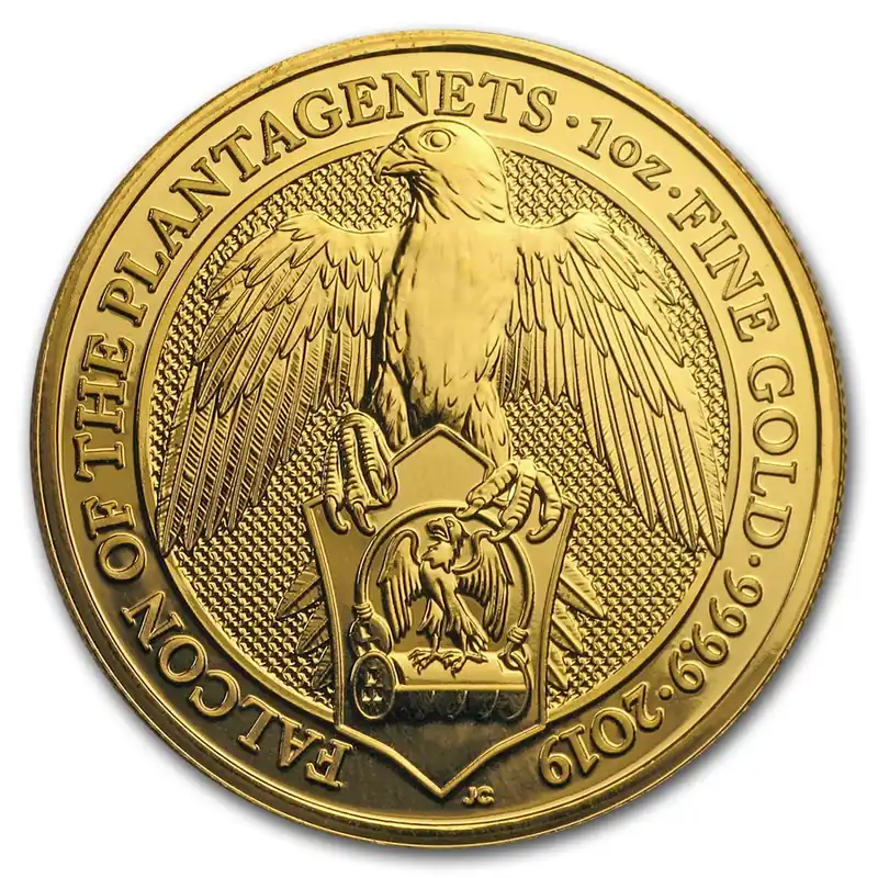 Autentyczny Queens Beast Falcon 1 troy ounce gouden munt 2019 - Goudverzekerd