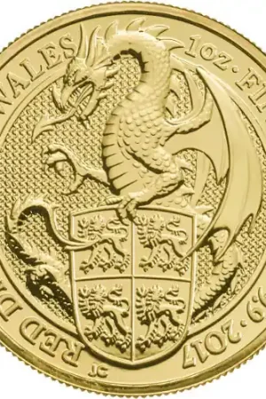 Popularny Queens Beast Red Dragon 1 troy ounce gouden munt 2017 - Goudverzekerd