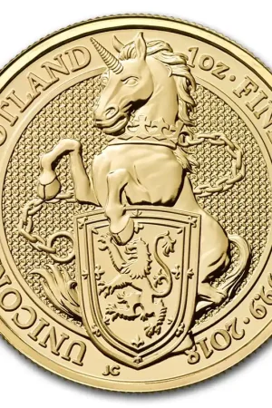 Darmowa dostawa Queens Beast Unicorn 1 troy ounce gouden munt 2017 - Goudverzekerd