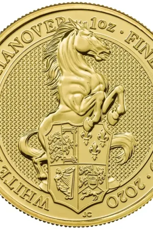 Wyprzedaż Queens Beasts #9 White Horse 1 troy ounce gouden munt 2020 - Goudverzekerd