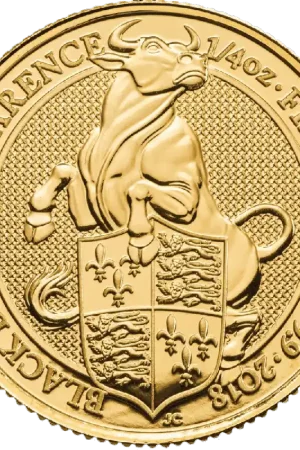 Queens Beasts Black Bull 1/4 troy ounce gouden munt 2018 - Goudverzekerd Wysoka jakość
