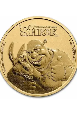 Shrek 20th Anniversary 1 troy ounce gouden munt 2021 kopen Rabat