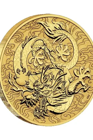 Single Dragon 1 troy ounce gouden munt 2022 - Goudverzekerd Autentyczny