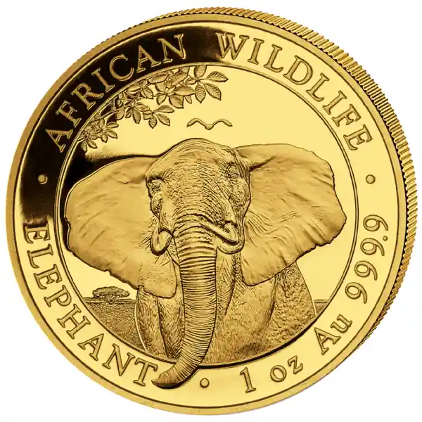 Nowość Somalia Elephant 1 troy ounce gouden munt 2020 - Goudverzekerd