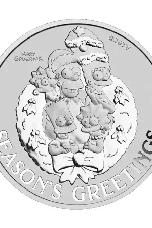 Bezpieczna płatność Tuvalu The Simpsons Seasons Greetings 1 troy ounce zilveren munt 2022 - Goudverzekerd