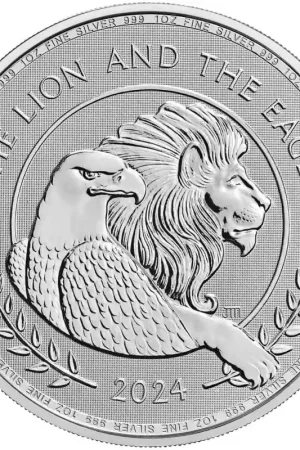 Kup teraz The British Lion & American Eagle 1 troy ounce zilveren munt 2024 - Goudverzekerd