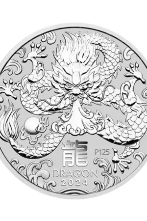 Ekspresowa dostawa Lunar Series III Dragon 2 troy ounce zilveren munt 2024 - Goudverzekerd