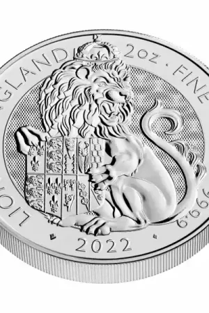 Ekspresowa dostawa Tudor Beasts: #1 Lion of England 2 troy ounce zilveren munt 2022 - Goudverzekerd