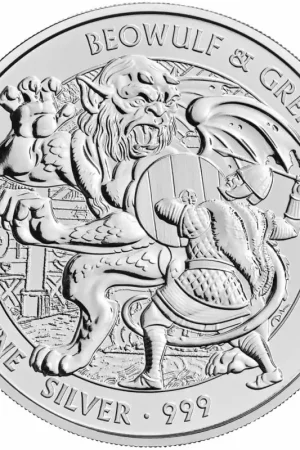 Bezpieczna płatność Myths and Legends #8: Beowulf & Grendel's Mother 1 troy ounce zilveren munt 2025 - Goudverzekerd