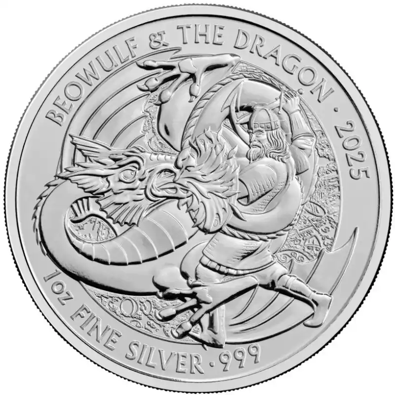 Tani Myths and Legends #9: Beowulf & Dragon 1 troy ounce zilveren munt 2025 - Goudverzekerd