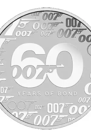 Najlepsza cena Tuvalu James Bond 60th Anniversary 1 troy ounce zilveren munt 2022 - Goudverzekerd