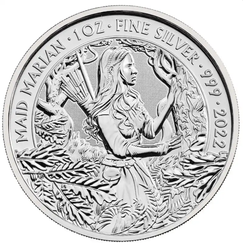 Myths and Legends #2: Maid Marian 1 troy ounce zilveren munt 2021 - Goudverzekerd Premium