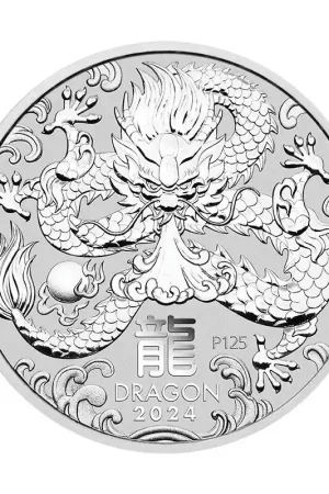 Oferta limitowana Lunar Series III Dragon 5 troy ounce zilveren munt 2024 - Goudverzekerd