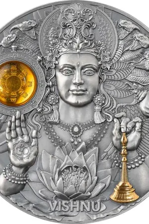 Darmowa dostawa Vishnu Divine Faces of the Sun 3 oz zilveren munten 2023 - Goudverzekerd