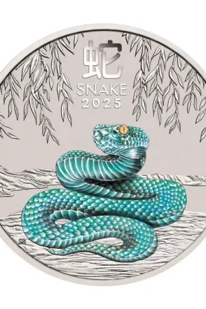 Wyprzedaż Lunar Series III Snake 5 troy ounce gekleurd zilveren munt 2025 - Goudverzekerd