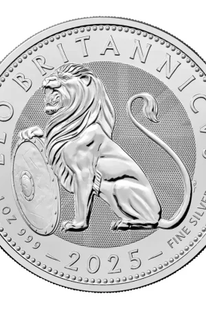 The British Lion 1 troy ounce zilveren munt 2025 - Goudverzekerd Oryginalny