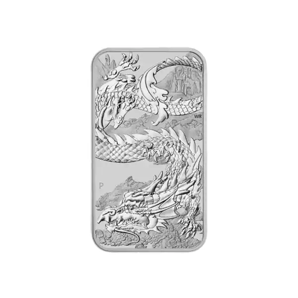 Dragon 1 troy ounce Rectangular zilveren munt 2023 - Goudverzekerd Oferta