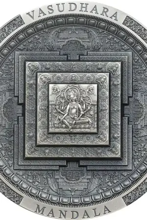 Vasudhara Mandala 3 troy ounce zilveren munt 2020 - Goudverzekerd Tani