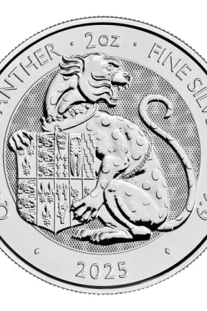 Oryginalny Tudor Beasts: #6 Tudor Panther 2 troy ounce zilveren munt 2025 - Goudverzekerd