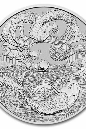 Chinese Myths & Legends: Dragon & Koi 1 troy ounce zilveren munt 2023 - Goudverzekerd Najlepsza cena