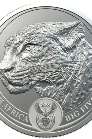 Oryginalny African Big Five Leopard zilveren munt 2021 - Goudverzekerd