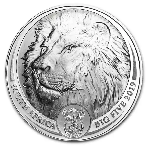 Darmowa dostawa African Big Five Lion 1 troy ounce zilveren munt 2019 - Goudverzekerd