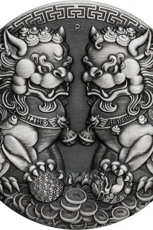 Autentyczny Australia Double Pixiu Antique Finish 2 troy ounce zilveren munt 2021 - Goudverzekerd