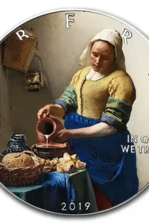 American Eagle Johannes Vermeer Melkmeisje 1 troy ounce zilveren munt 2019 - Goudverzekerd Ostatnia szansa