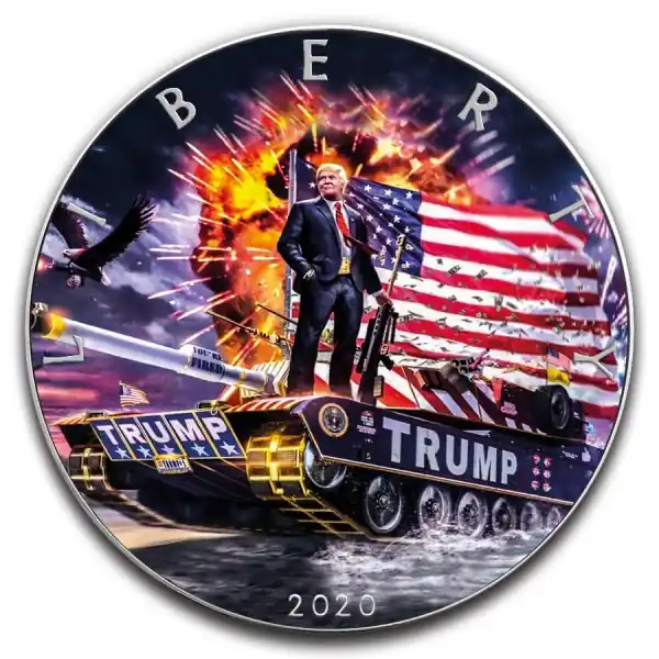 Oferta American Eagle Trump Tank Explosion 1 troy ounce zilveren munt 2020 - Goudverzekerd