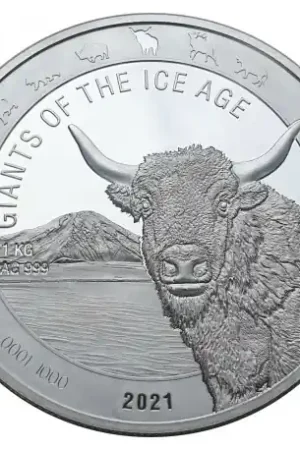 Niska cena Giants of the Ice Age #6: Auroch 1 kilo zilveren munt 2021 - Goudverzekerd