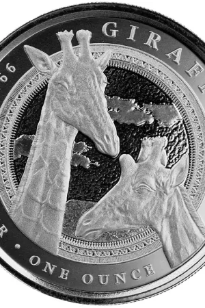 Promocja Equatorial Guinea Giraffe 1 troy ounce zilveren munt 2021 - Goudverzekerd
