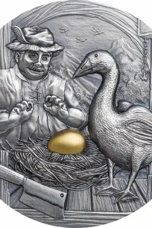 Fables #1 Goose and the Golden Egg 2 troy ounce zilveren munt 2020 - Goudverzekerd Tani