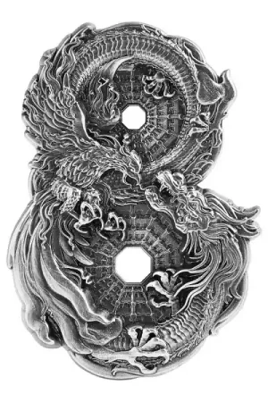 Darmowa dostawa Figure 8 Dragon & Phoenix Antique High Relief 3 troy ounce zilveren munt 2021 - Goudverzekerd