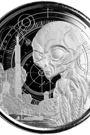 Niska cena Ghana Alien 1 troy ounce zilveren munt 2021 - Goudverzekerd